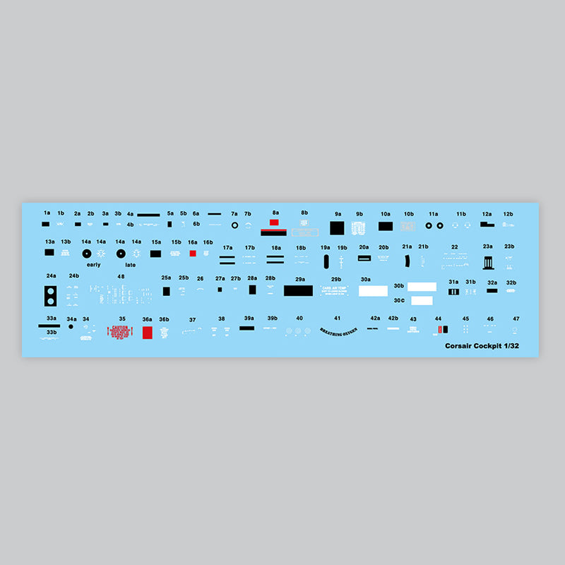 額装済/Barracuda/レイチェル ファーンリー/ポスター BC32129 F4U-1 Corsair Cockpit Stencils and Placards - 1/32