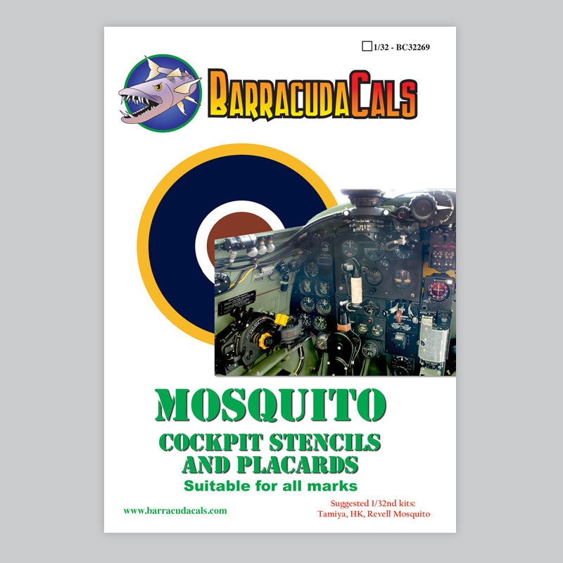 BC32269 Mosquito Cockpit Stencils - 1/32 – Barracuda Studios