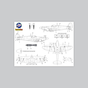 BC72378  Spitfire Later Marks Airframe Stencils - 1/72