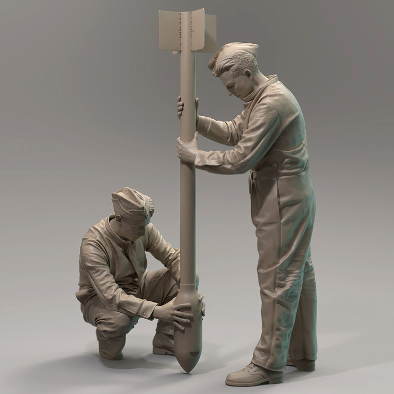 BR-24271 RAF Groundcrew Assembling Rocket - 1/24 – Barracuda Studios