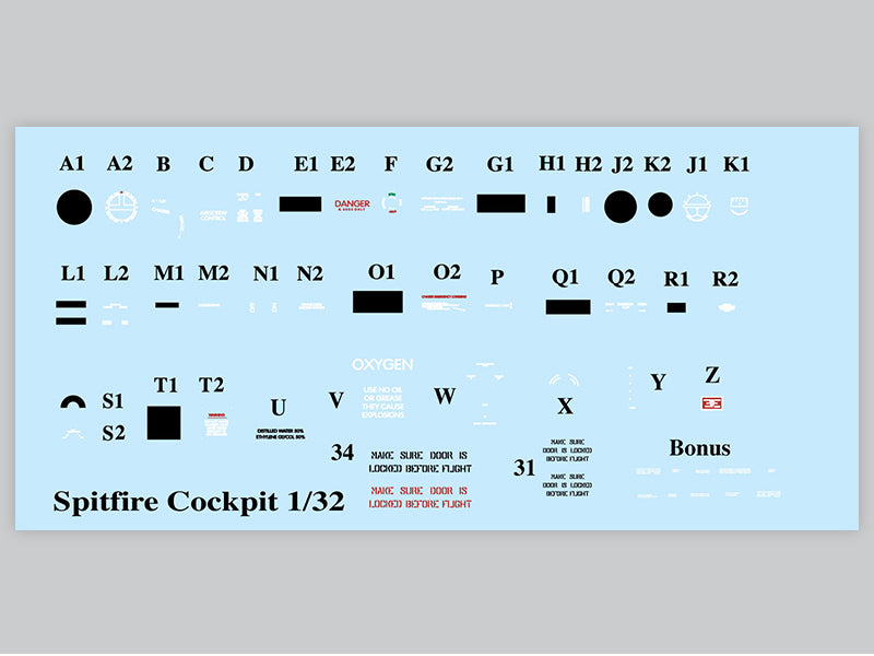 BR-32003 Spitfire Cockpit Upgrade Set - 1/32 – Barracuda Studios