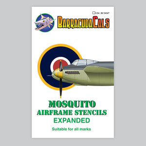 BC-24167  Mosquito Airframe Stencils - Expanded - 1/24