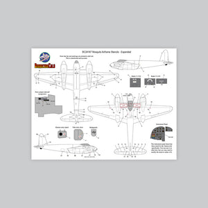 BC-24167  Mosquito Airframe Stencils - Expanded - 1/24
