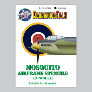 BC48166  Mosquito Airframe Stencils - Expanded - 1/48
