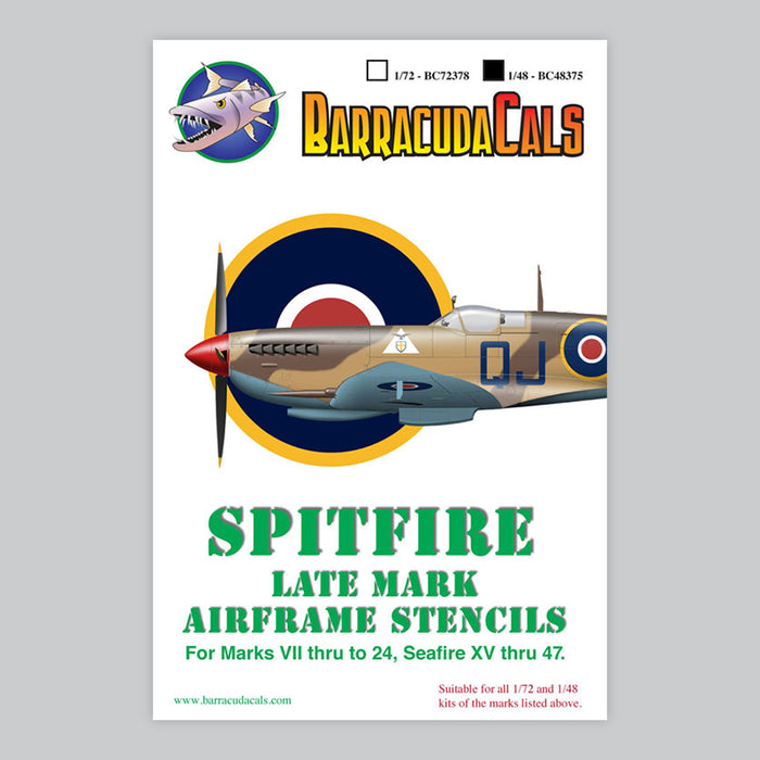 BC48375  Spitfire Later Marks Airframe Stencils - 1/48