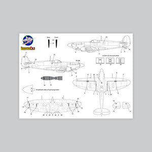 BC48375  Spitfire Later Marks Airframe Stencils - 1/48