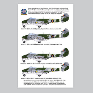 Meteor F.3 Corrected Roundels and Codes - 1/72