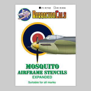 BC72165  Mosquito Airframe Stencils - Expanded - 1/72