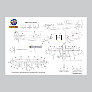 BC72377  Spitfire Early Mark Airframe Stencils - 1/72